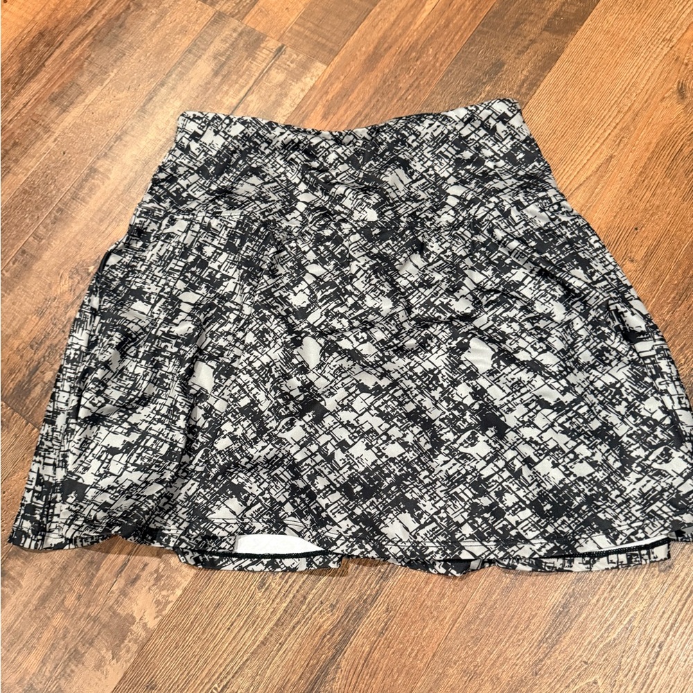 bcg Black and White Printed Skater Skirt